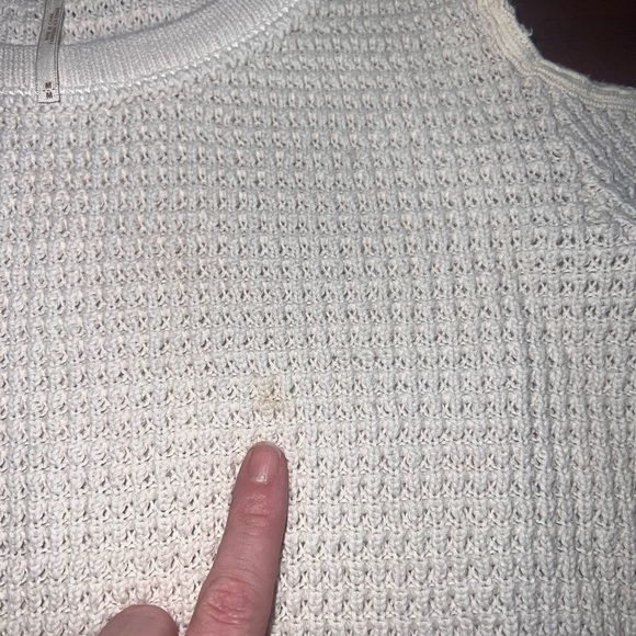 Free People Cream Knit Cold Shoulder Top - Picture 3 of 4